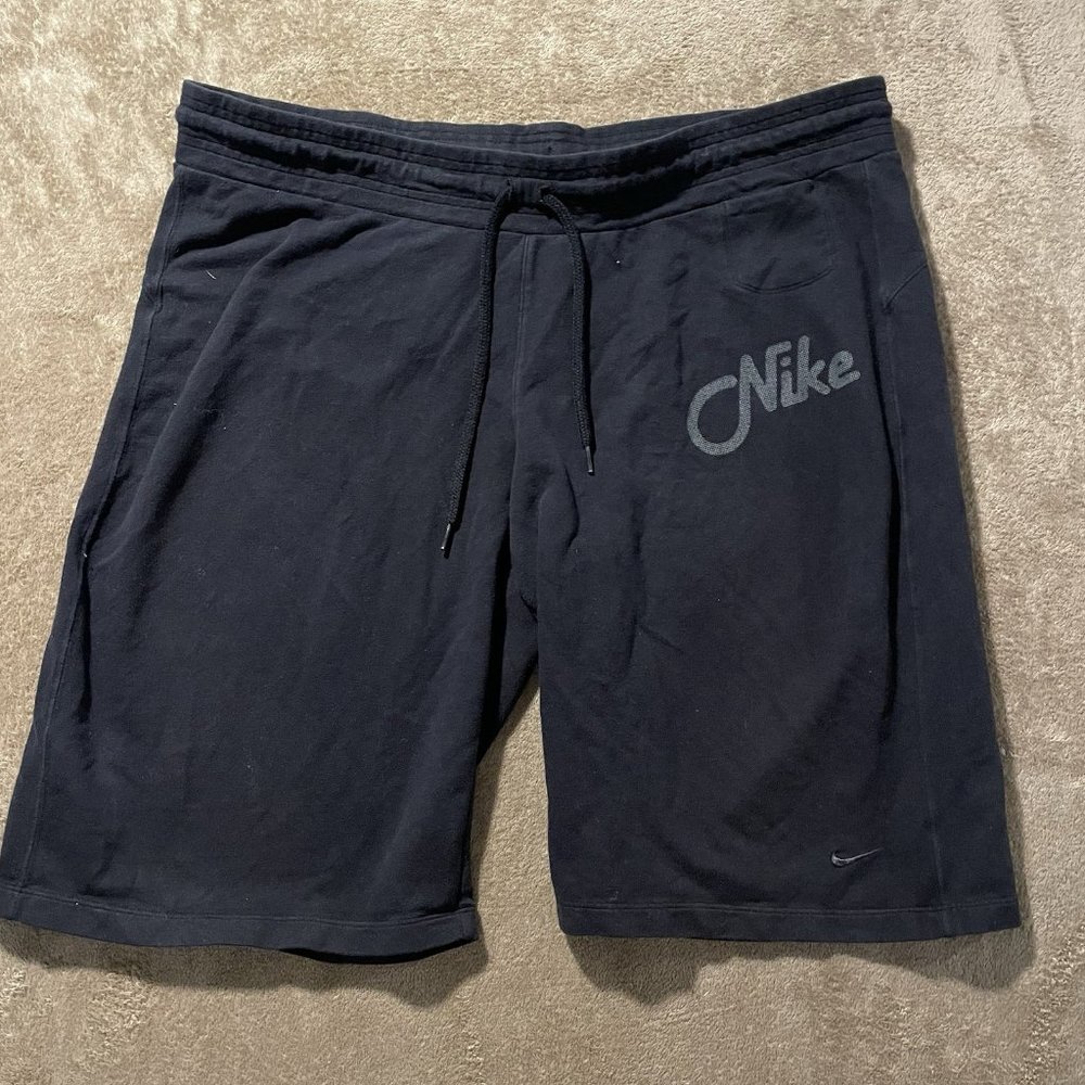 Vintage Nike Shorts Boys Size XL Knit Black Drawstring Fleece Comfort Athleisure